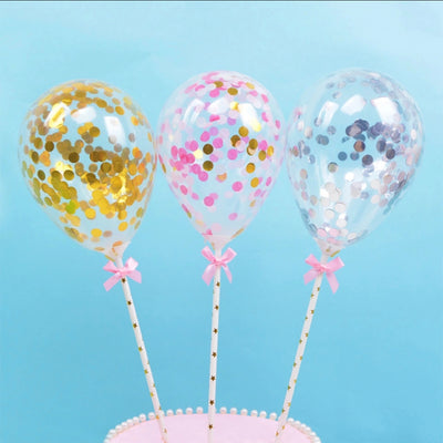 Round Mini Confetti Balloon Cake Topper
