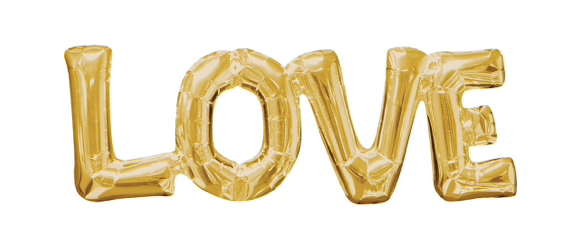Gold "LOVE" Mylar Balloon