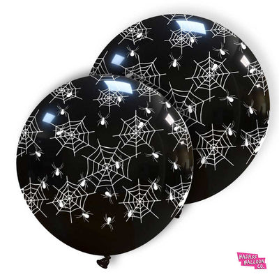 Spider Web Jumbo Halloween Black Balloons