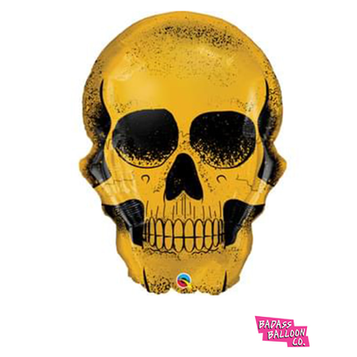 Gold Dipped Skull Super Shape Balloon - badassballoonco