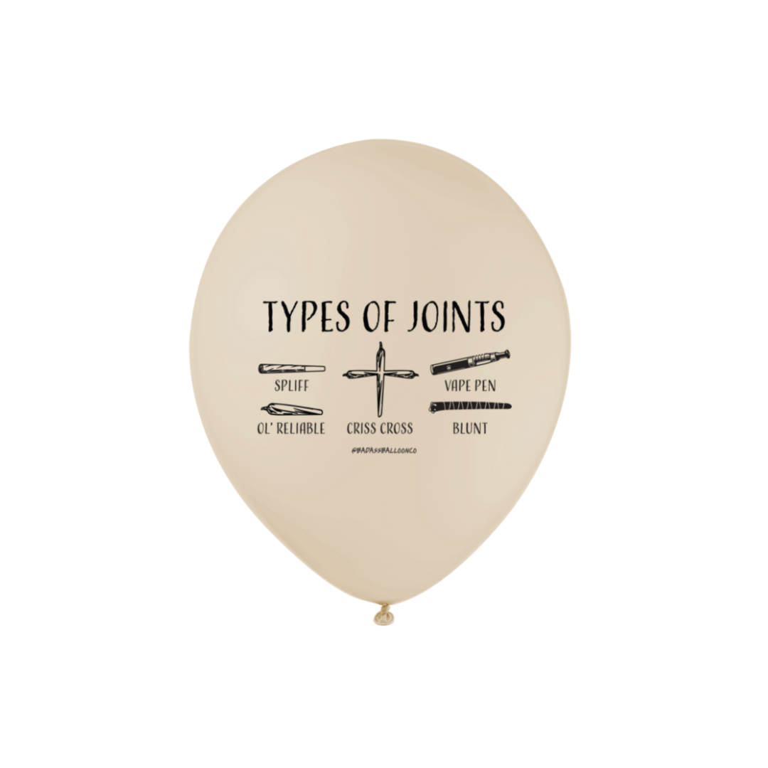 Types of Joints Cannabis Party Balloon