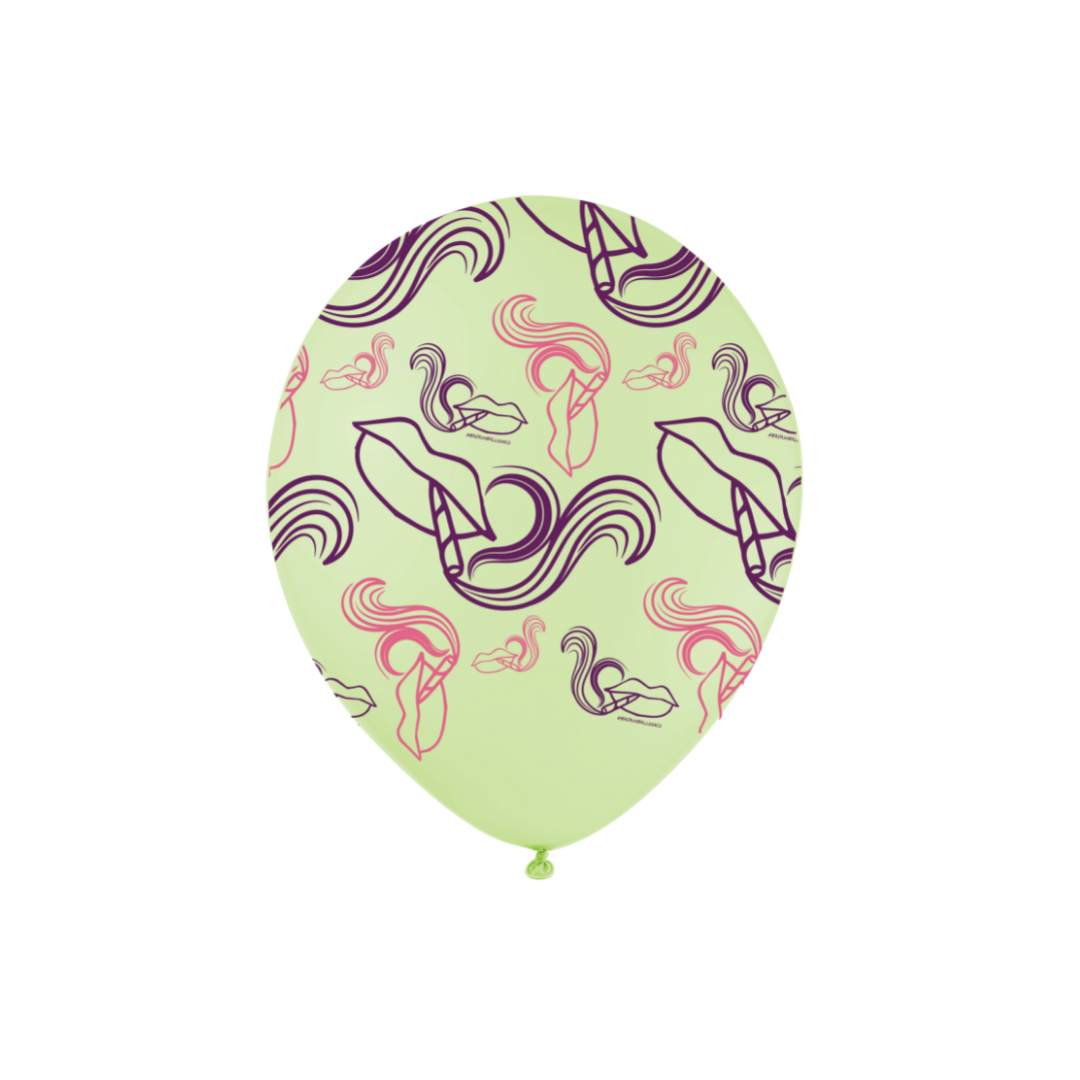 420 Lip Pattern Weed Cannabis Party Balloon