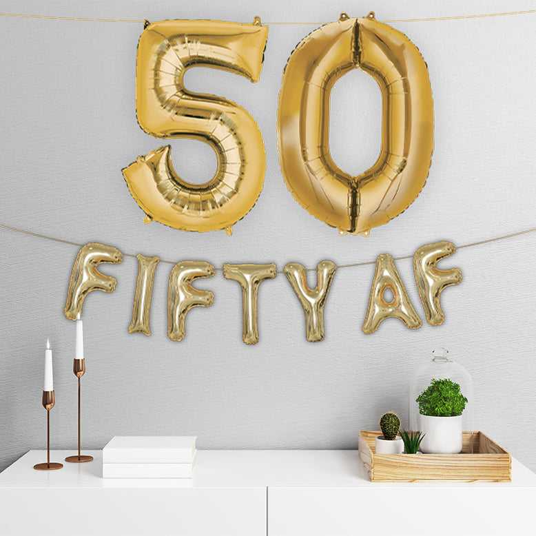 50AF Birthday Balloon Party Kit | 50th Birthday Decoration