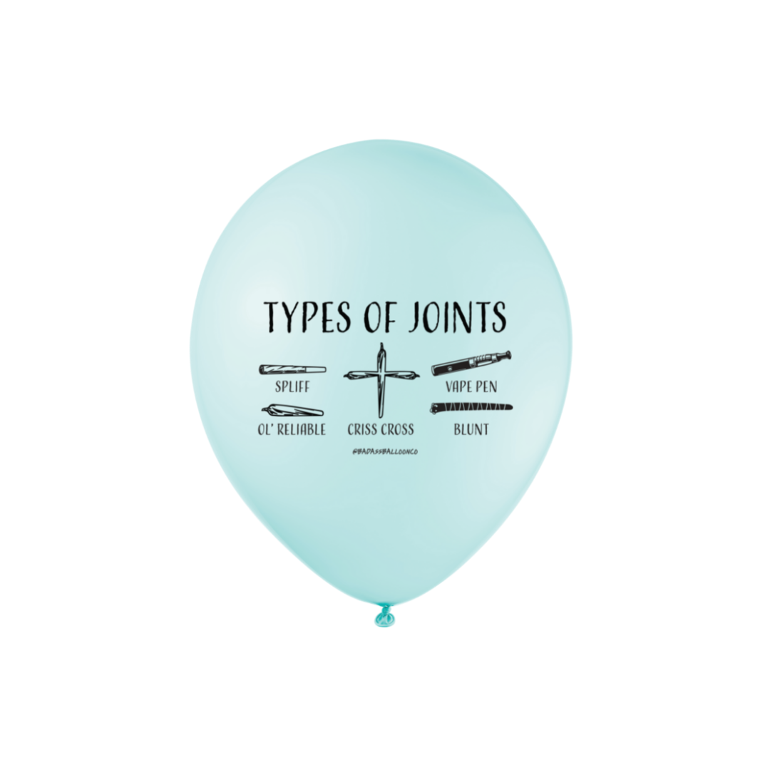 Types of Joints Cannabis Party Balloon