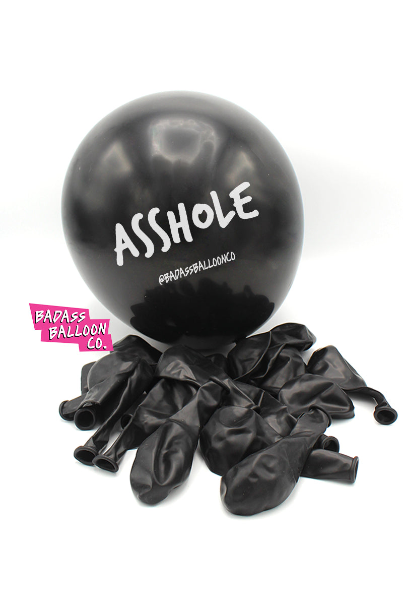 NSFW "Asshole" Party Birthday Balloons. Natural Latex. 100% Biodegradable. Badass Balloons. Party Supplies. - badassballoonco