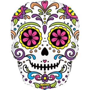 Colorful Sugar Skull Day of the Dead Super Shape Balloon