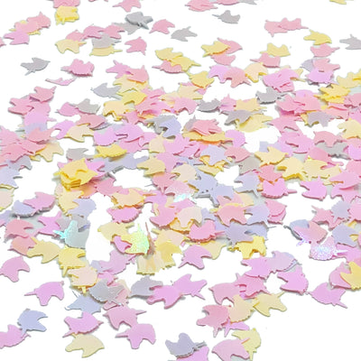 Yellow + Pink Iridescent Unicorn Confetti in Indirect Light
