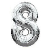 Giant Number Balloons in Silver