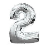Giant Number Balloons in Silver