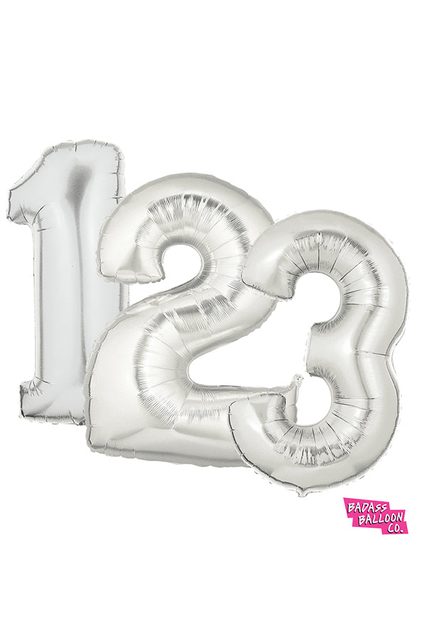 40" Number Balloons in Gold, Silver, or Pink - Badass Balloon Co. New Orleans