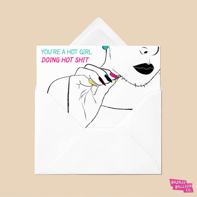 Hot Girl Galentines Card