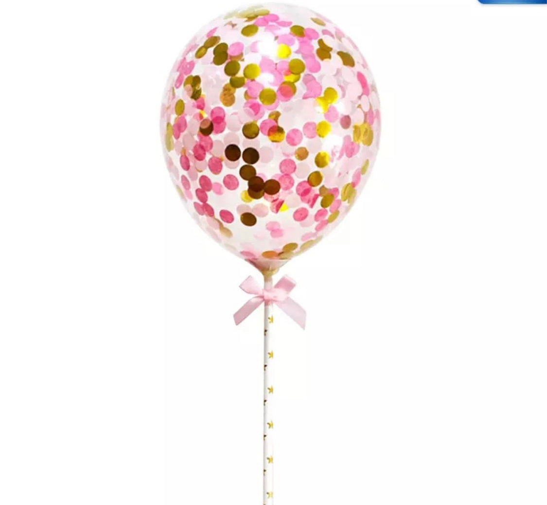 Round Mini Confetti Balloon Cake Topper