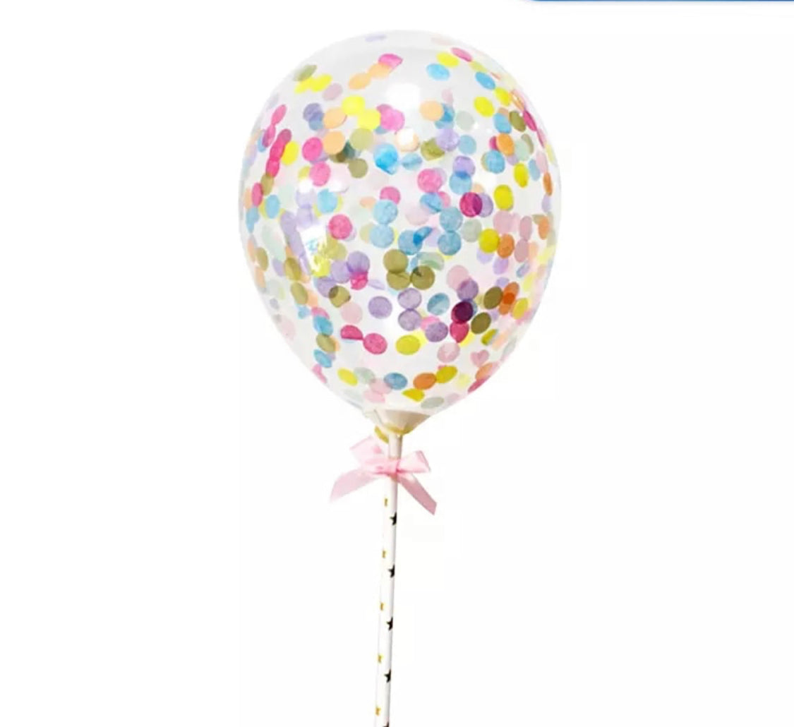 Round Mini Confetti Balloon Cake Topper