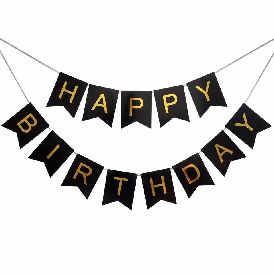 Happy Birthday Paper Party banner and bunting