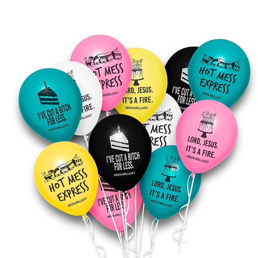 Badass Birthday Balloon 12 Pack  Funny & Offensive Balloons and Party –  Badass Balloon Co.