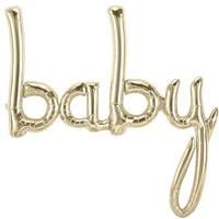 Metallic pastel "baby" Script Balloon