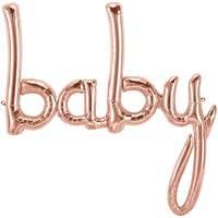 Metallic pastel "baby" Script Balloon