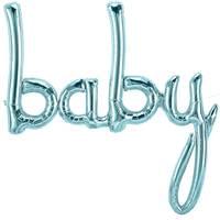 Metallic pastel "baby" Script Balloon