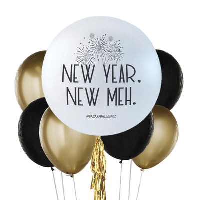 New Year. New Meh. | Badass Jumbo and Chrome Balloon Bouquet | New Year Decoration