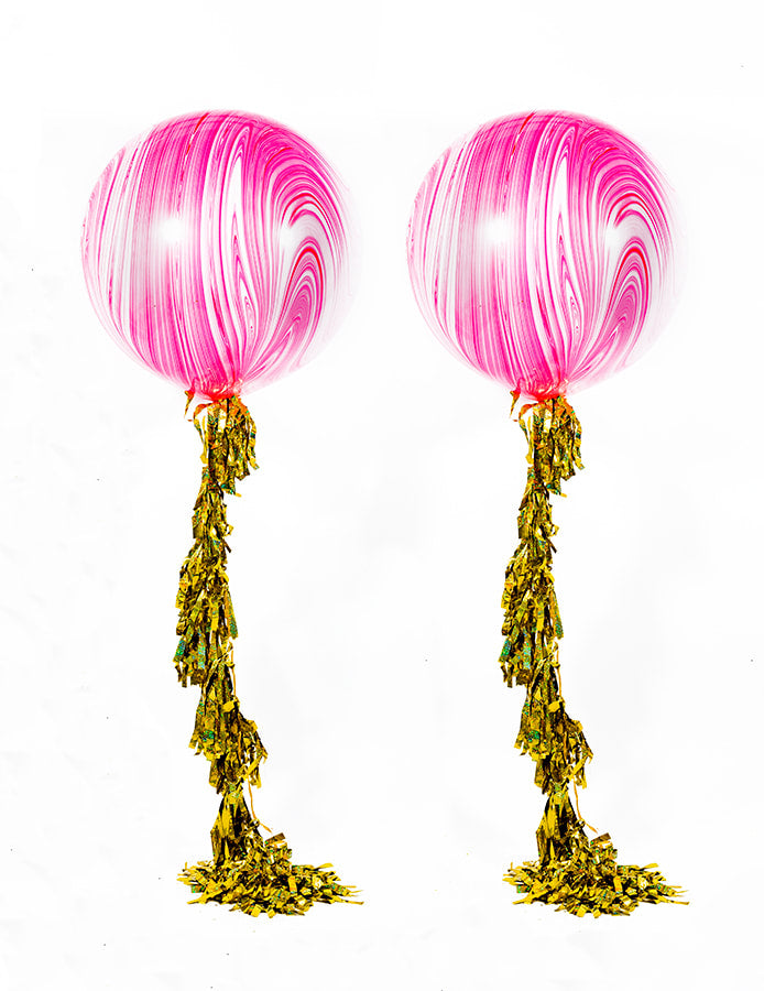 Marble Pink Balloon Tassle