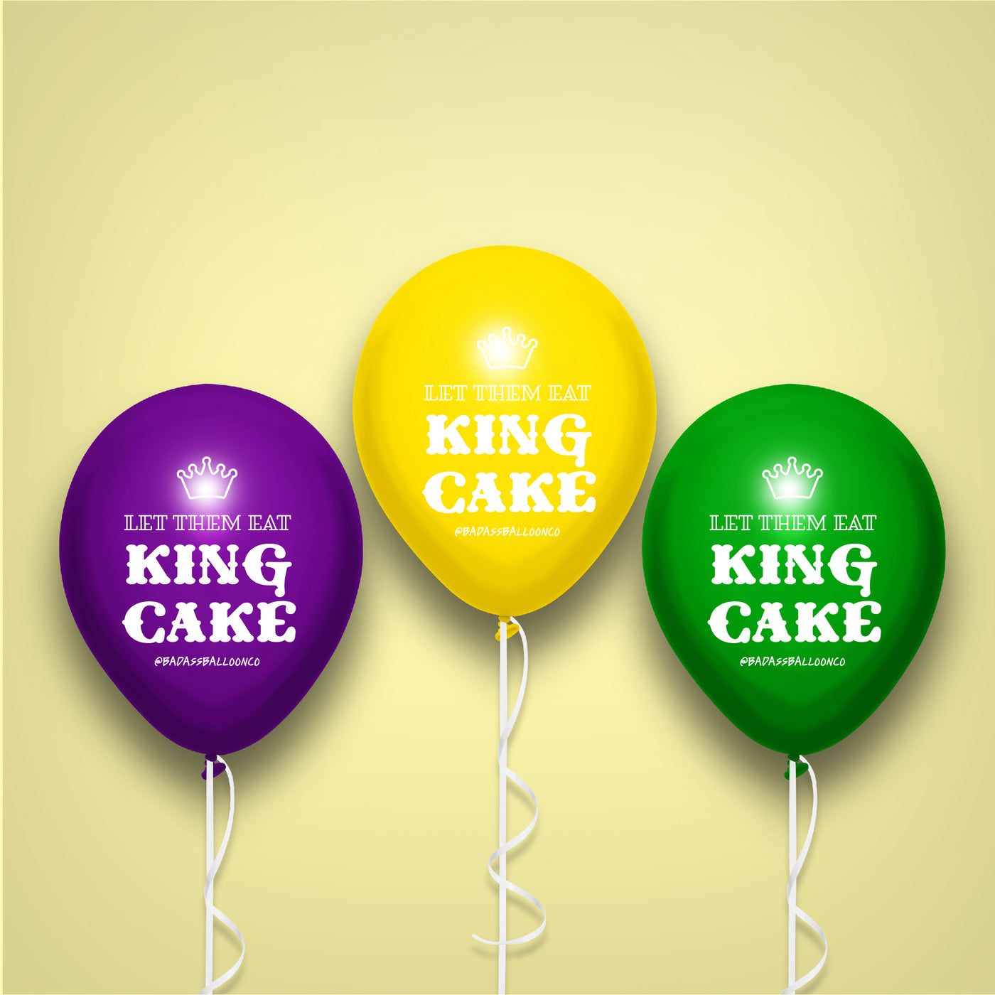 Here for The King Cake Mardi Gras Badass Balloon Pack | Mardi Gras Party Decor