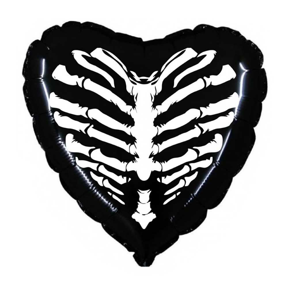Skeleton Heart 18” Mylar Goth Valentine's Day Balloons