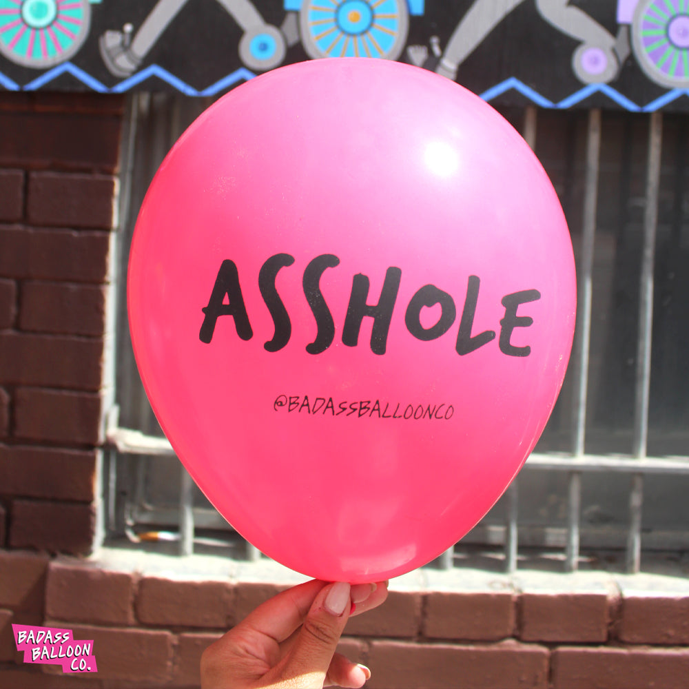 NSFW "Asshole" Party Birthday Balloons. Natural Latex. 100% Biodegradable. Badass Balloons. Party Supplies. - badassballoonco