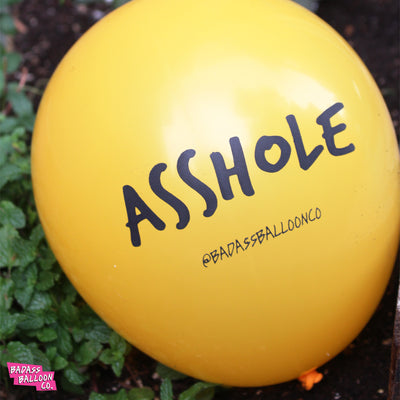 NSFW "Asshole" Party Birthday Balloons. Natural Latex. 100% Biodegradable. Badass Balloons. Party Supplies. - badassballoonco