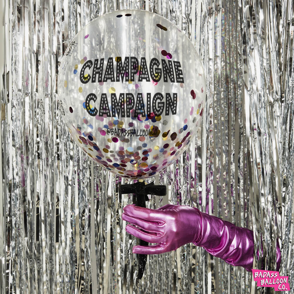 Champagne Campaign Confetti Balloon - by Badass Balloon Co