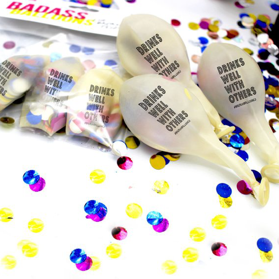 Champagne Campaign Confetti Balloons 3 pack - badassballoonco