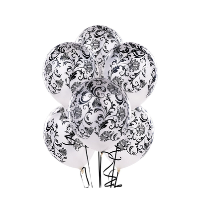 Black and White Damask 11 inch balloons - badassballoonco