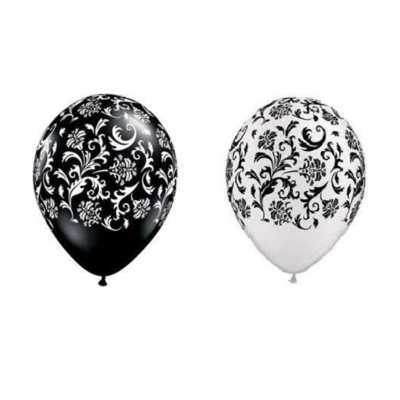 Black and White Damask 11 inch balloons - badassballoonco