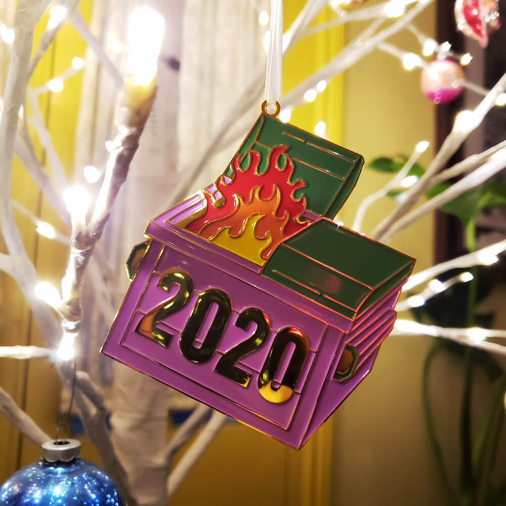 Dumpster Fire Christmas Ornament | 2020 Holiday Decoration | Christmas Tree Ornaments