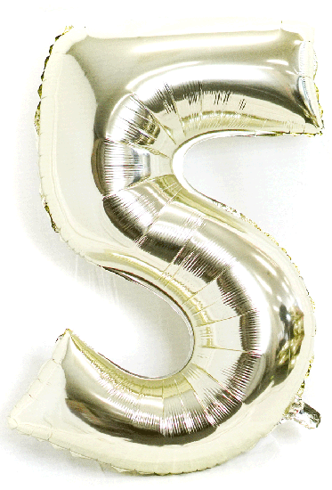 Giant Number Balloons in WHITE Gold