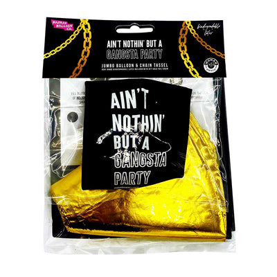 Ain’t Nothin but a Gangster Party Gold Chain Tassel Jumbo Balloon Kit