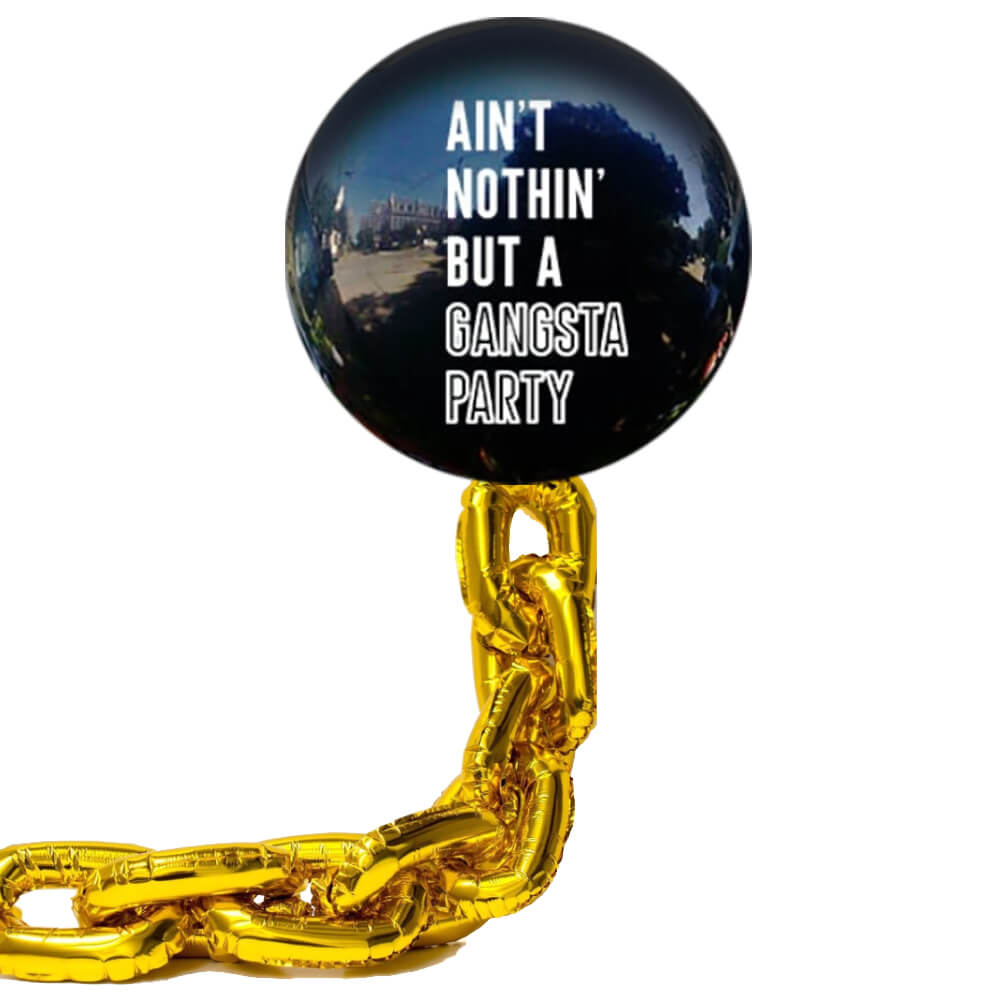 Ain’t Nothin but a Gangster Party Gold Chain Tassel Jumbo Balloon Kit