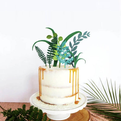 Welcome to the Jungle Green Leaf Cake Topper