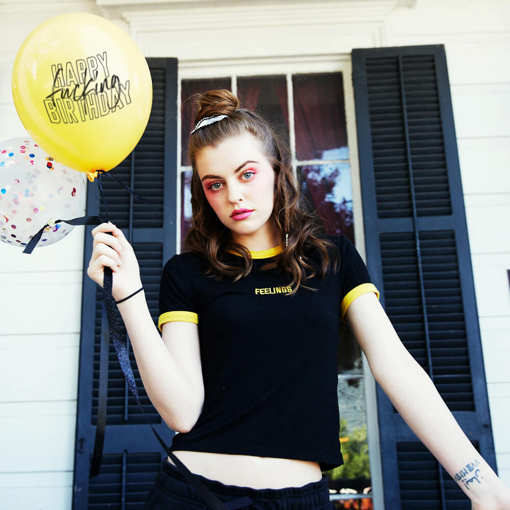 Fun party balloon with sayings Happy Fucking Birthday