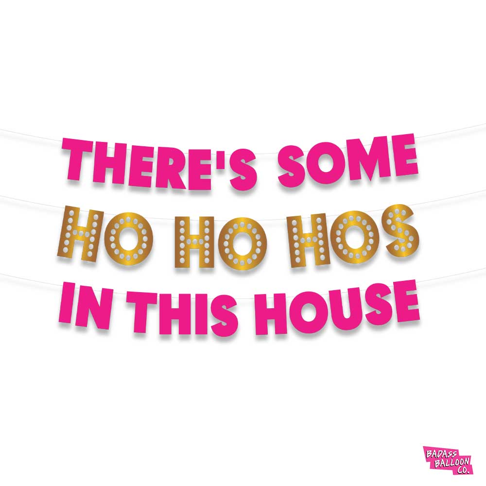 "There's Some Ho Ho Hos In This House" Paper Banner | Christmas Decoration