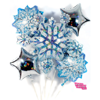 Holiday Snowflake Balloon Bouquet - badassballoonco