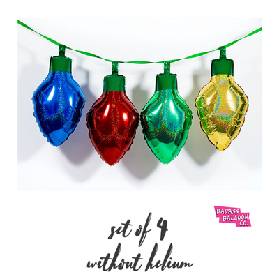 Holographic String Lightbulb Balloons (Set of 4) - badassballoonco
