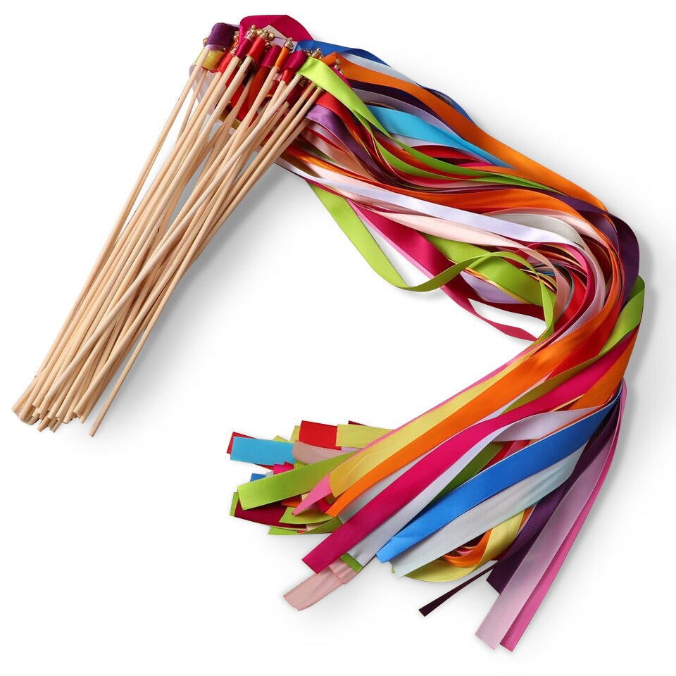Bridal Ribbon Sticks-Rainbow