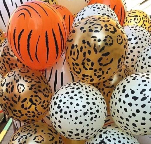 Neutral Jungle theme Printed balloons