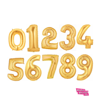 Giant Number Balloons in Gold, Silver, or Rose Gold - badassballoonco