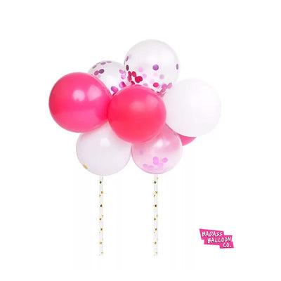 Baby Shower Pink and Grey Cake Topper Mini Balloon Garland