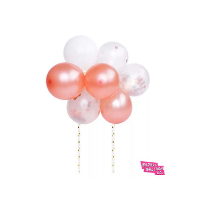 Baby Shower Pink and Grey Cake Topper Mini Balloon Garland