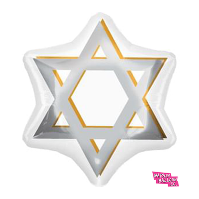 Star of David Hanukkah Balloon - badassballoonco