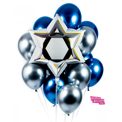 Star of David Hanukkah Balloon - badassballoonco